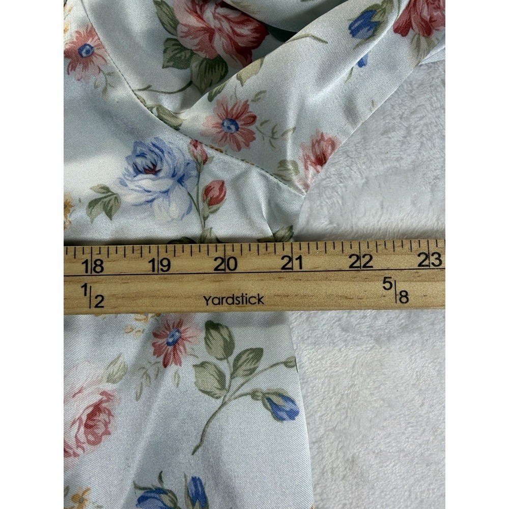 VTG Barbizon Cuddleskin Satin Floral M‎ Nightgown Silky Cottage Prairie Granny - Picture 4 of 6